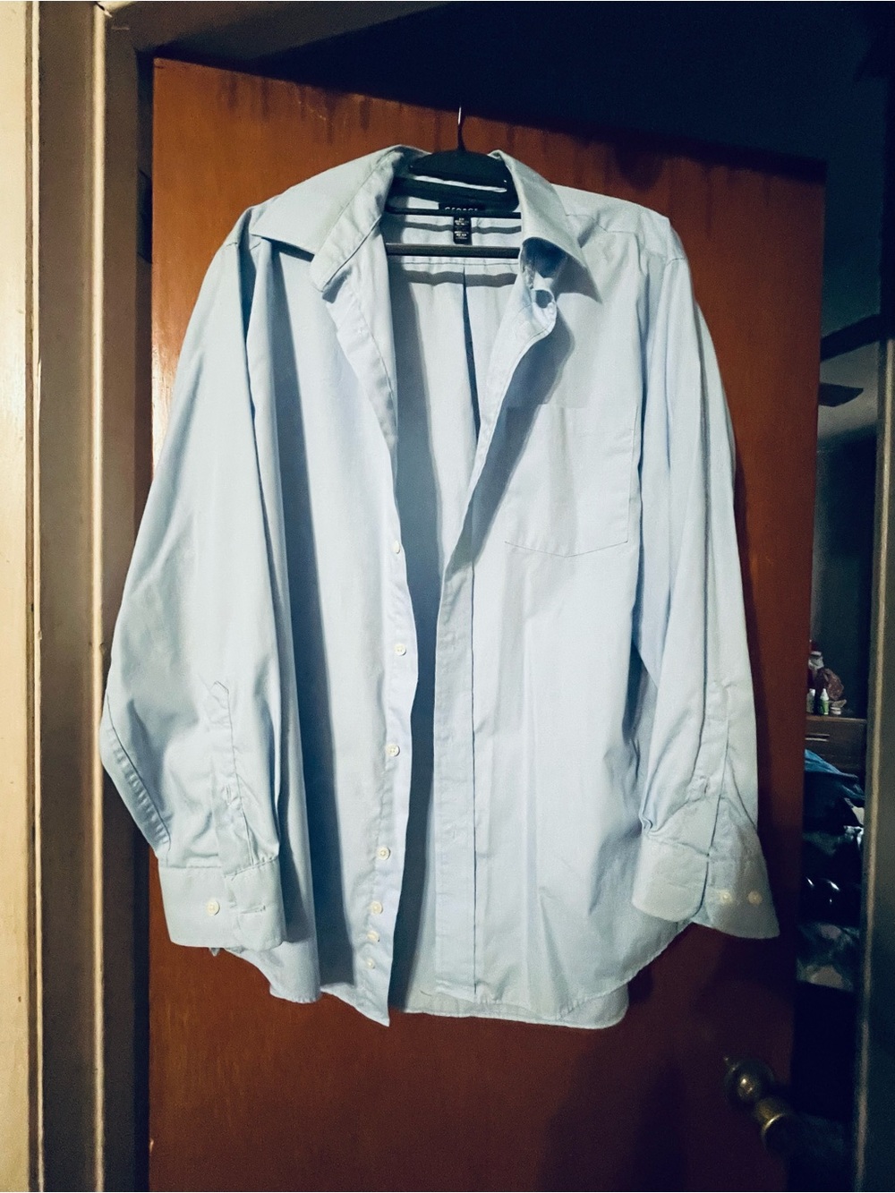 George Baby Blue Button-Up Dress Shirt L